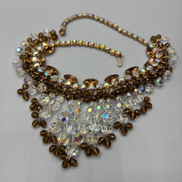 Verified D&E Juliana Topaz, Crystal and Aurora Borealis Necklace and Earrings - Picture 7 of 12